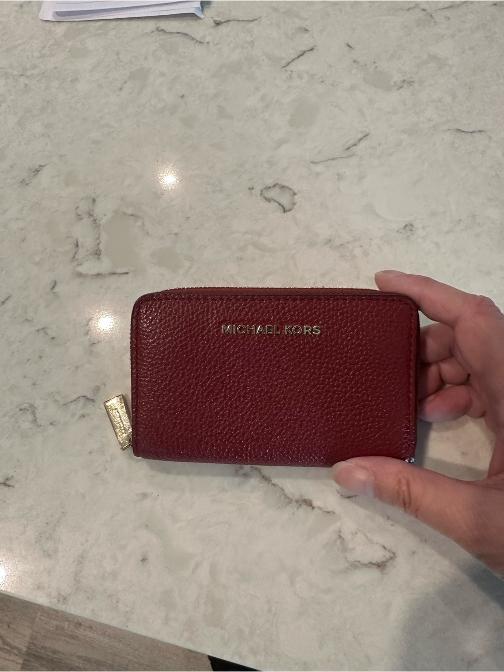 Michael Kors Women's Terracotta Zip Card Wallet.